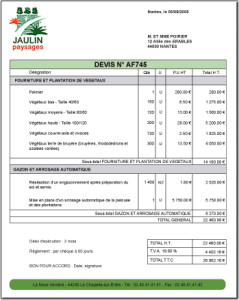exemple de devis paysagiste gratuit