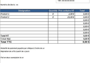 exemple de devis vetement