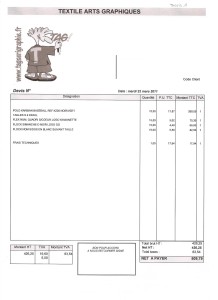 exemple de devis vetement