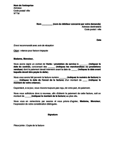 exemple de relance devis