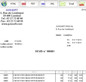 exemple de devis cours