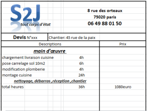 exemple de devis cuisine