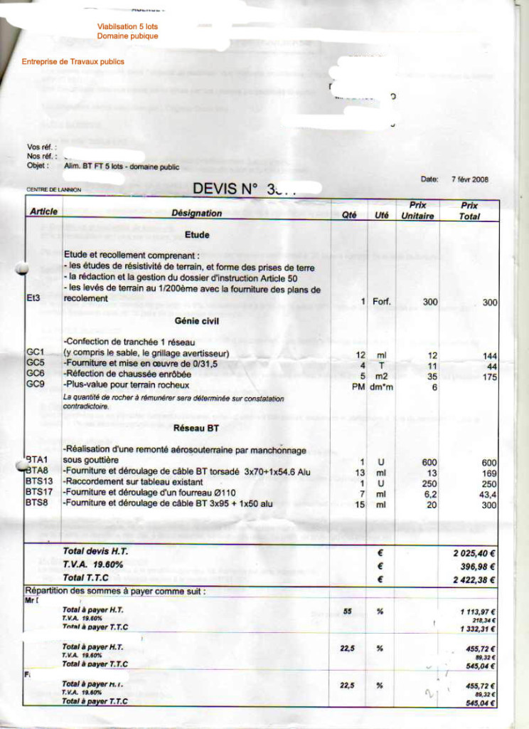 exemple de devis extension