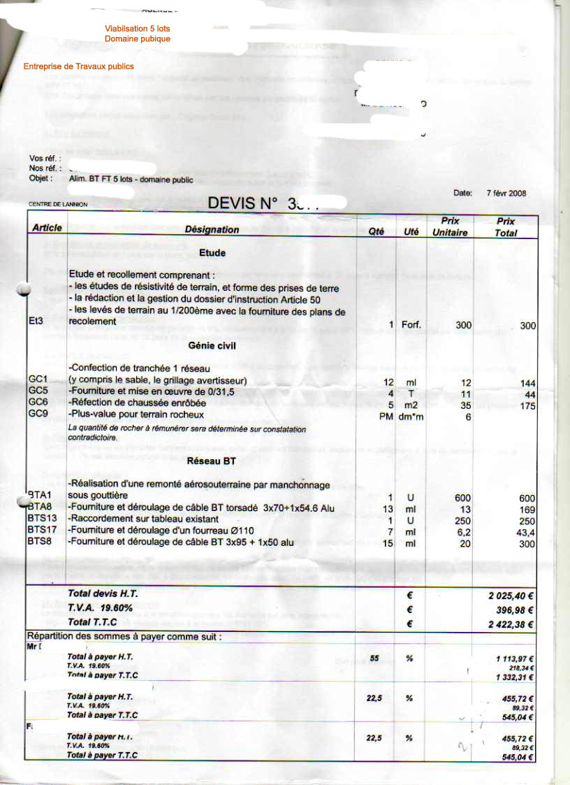 exemple de devis extension