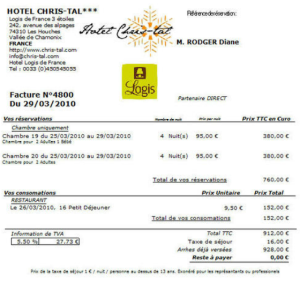 exemple de devis hotelier