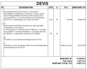 exemple de devis sous sol