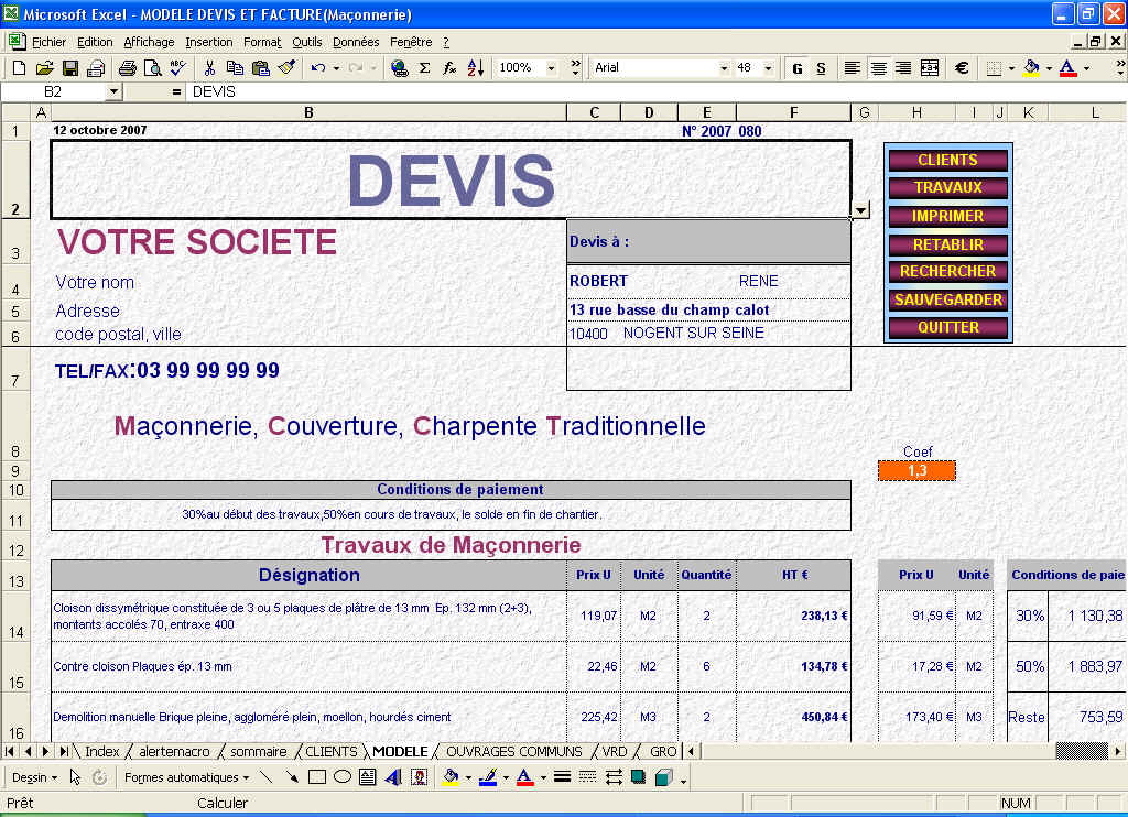 exemple de devis access