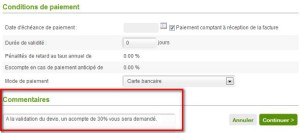 exemple de devis acompte