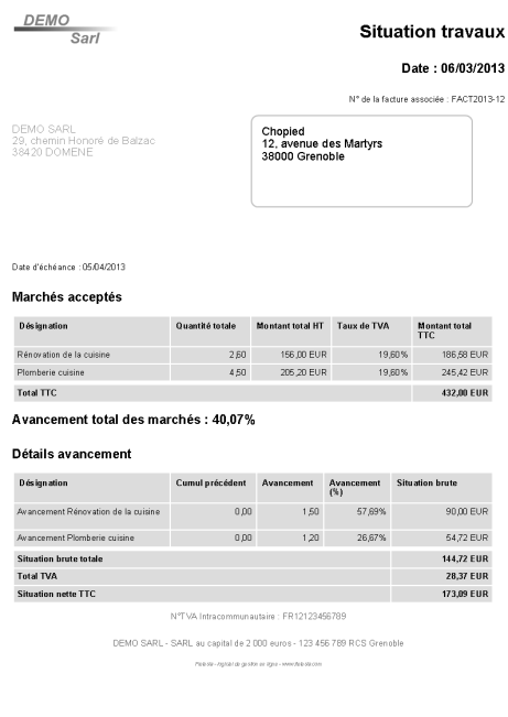 exemple de devis acompte