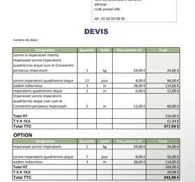 exemple de devis amenagement magasin