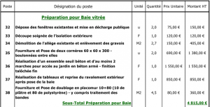 exemple de devis baie vitree