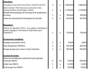 exemple de devis chaudiere