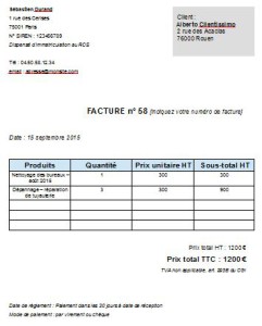 exemple de devis et facture auto entrepreneur