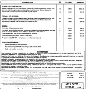exemple de devis geothermie
