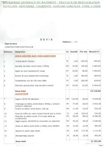 exemple de devis gros oeuvre maison