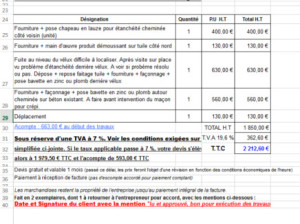 exemple de devis plafonnage