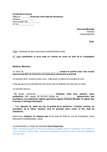 exemple de lettre pour devis mutuelle