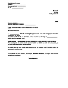 exemple de lettre pour devis mutuelle