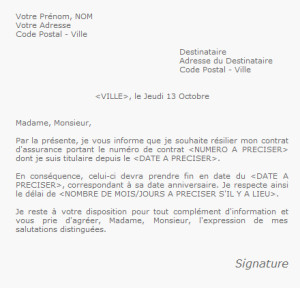 exemple de lettre pour devis mutuelle