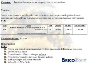 exemple de devis chape