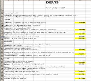 exemple de devis intervenant
