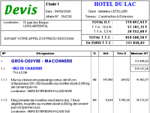 exemple de devis plomberie