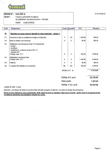 exemple de devis pour degat des eaux
