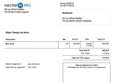 exemple de devis service a la personne