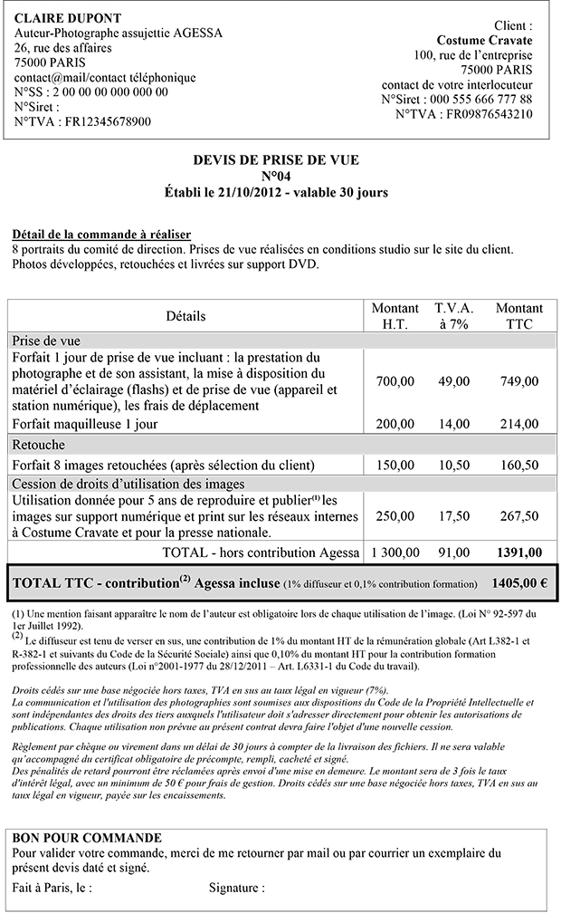 exemple de devis salle de sport