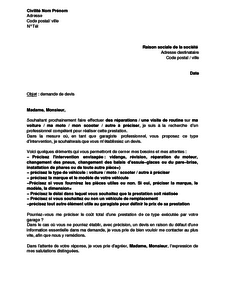 exemple demande de devis imprimeur