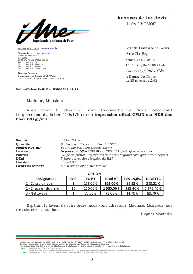 exemple de devis d une agence de communication