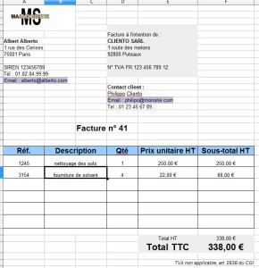 exemple de devis libreoffice