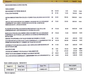 exemple de devis mur parpaing