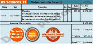 exemple de devis mur parpaing