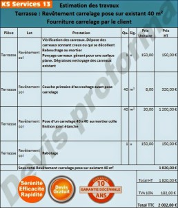 exemple de devis pour la pose de carrelage