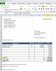 exemple de devis xls