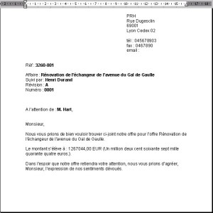 exemple de lettre d accompagnement devis