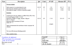 exemple de devis isolation