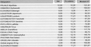 exemple de devis pour taille de haie