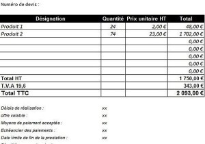exemple de devis programme
