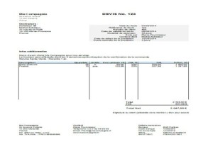exemple de devis vierge excel