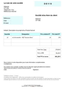 exemple de devis industriel