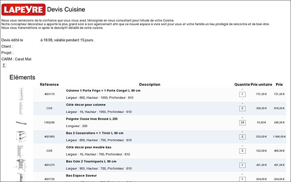 exemple de devis mobilier de bureau