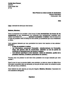 exemple demande devis lettre