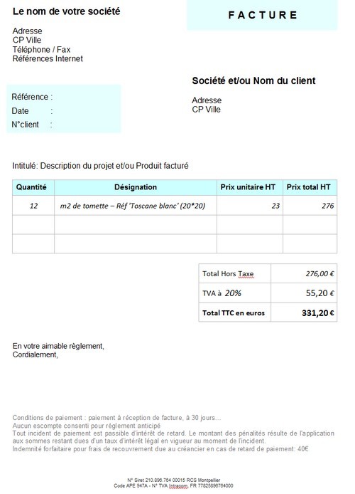 exemple de devis menage