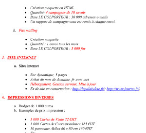 exemple de devis marketing