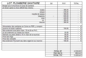 exemple de devis plomberie sanitaire