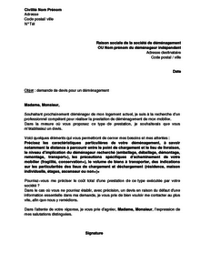 exemple de devis pour un demenagement