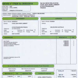 exemple de devis pour un demenagement