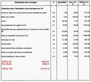 exemple de devis de maconnerie gratuit